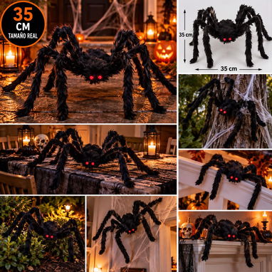 🎃🕷️Arañas y telarañas de varias medidas para decoración de Haloween 🎃 Productos Originales americanos 🇺🇲 - 5/10