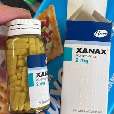 Xanax original (azul/amarillo/rojo) – Alprazolam para la ansiedad, 2 mg, 100 comprimidos por frasco. - Img 126139974