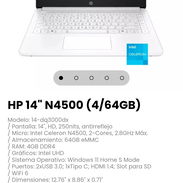 HP 14" N4500 (4/64GB) Modelo: 14-dq3000dx - Img 57682999