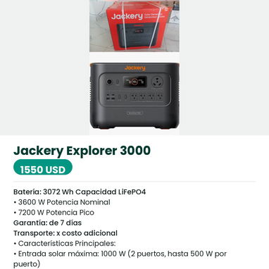 Venta de Baterías y Estaciones de Energía - 8/10