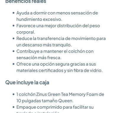Zinus - Colchón de espuma viscoelástica con té verde de 10 pulgadas, tamaño Queen 🌐 - 5/5