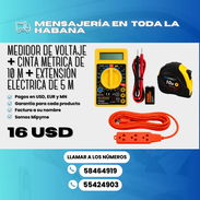 🔹 Medidor de Voltaje Digital Crownman 🔹 Cinta Métrica de 10 Metros 🔹 Extensión Eléctrica Naranja de 5 Metros 💲 16 - Img 56266822