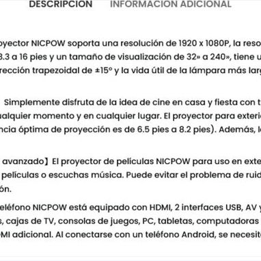 (X) Proyector para exteriores, mini proyector para cine en casa, compatible con 1080P $67.16 - Img 126574550