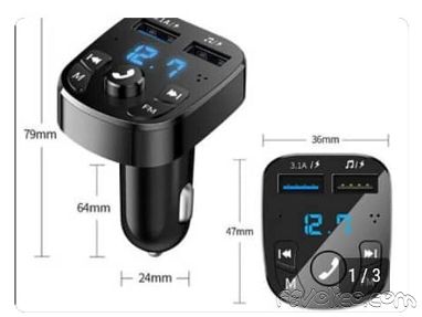 Transmisor FM Carro con Bluetooth USB / Reproductora MP3 Carga Rápida para Carro - Img main-image-45565694