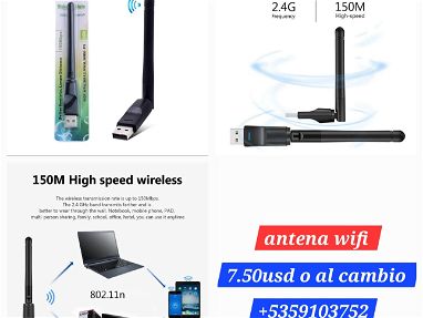 Antenas wifi de largo alcance con precios desde 5usd a 8usd puedes pagar en cup a 350cup  son nuevas y compatibles con t - Img main-image-45879470