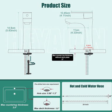Grifo de baño de acero inoxidable - 3/3
