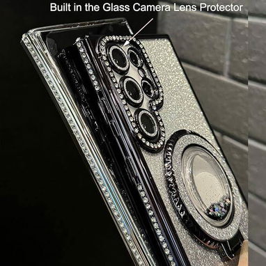 ☎️53544655 🛵 Entrega Disponible ⭐Funda Glitter Kickstand para Samsung Galaxy S23 Ultra con diseño brillante y soporte ⭐ - Img 121831461