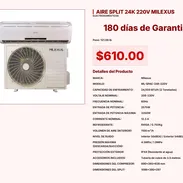 Aire Split 24K 220V Milexus robusto para su capacidad actual VPT#-0014 - Img 55424538
