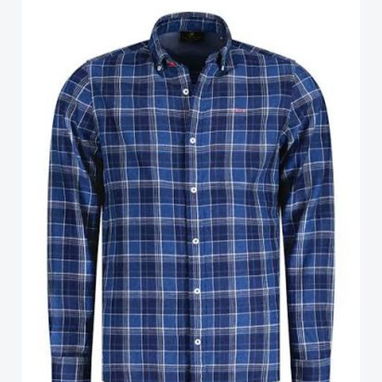 Camisa mangas largas de hombre ,color  azul - 2/4
