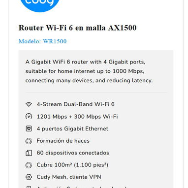 CUDY WR1500 AX1500 - ROUTER Wi-Fi 6 DE ALTA VELOCIDAD - 7/10
