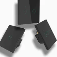 Tuya Smart Life WiFi Smart Light Black Glass Wall Touch Smart Switch with Alexa Google Home - Img 56010054