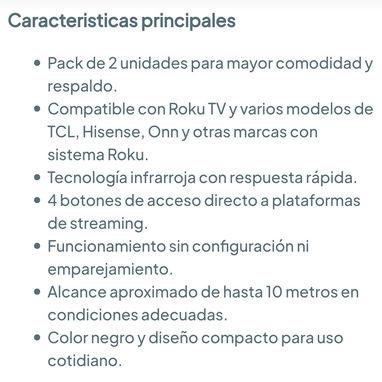 Control remoto de reemplazo (paquete de 2) compatible para Roku TV, TCL Roku, Hisense y Onn Smart TV 🌐 - 5/6