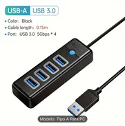 Regleta , HUB o Divisor ORICO de 4 Puertos, HUB USB 3.0, 5Gbps, Alta Velocidad - Img 49576430