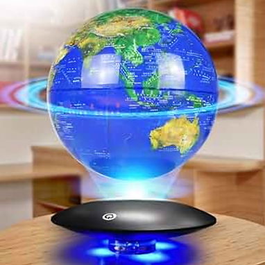Globo terráqueo levitante. 60 usd Gira completamente en el aire,,, Iluminado en azul brillante Trabaja con 110 y 220 - Img 123187982