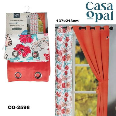 Cortina blackout 2 paños uno liso y uno con diseño (UH) - 3/10