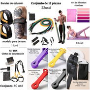 Bandas elastizadas para hacer ejercicios/ Con o sin agarres/ Cintas de suspensión para el gym /Bandas de oclusión brazos - Img 54938770