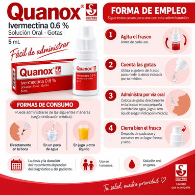 Ivermectina 0,6% Ivemectina Invermectina Antiparasitario Gotas Solución oral Sarna Escabiosis Piojos Pediculosis - 3/4