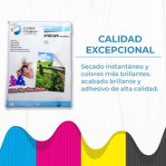 Papel fotográfico adhesivo Compatible con toda INKJET Secado instantáneo Impresión Resistente al agua *Precio 100u - $ - Img 55163364