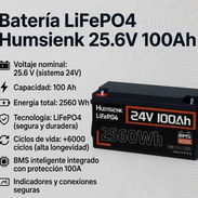 Bateria 24v x 100ah Humsienk LiFePO4 - Img 56753509