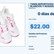 TENIS DEPORTIVOS UNISEX BLANCOS Y ROSADOS - Img 56377793