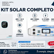 Kit solar inversor solar híbrido 5000w 48v y batería lifepo4 wattcycle 48v 100 A - Img 58113134