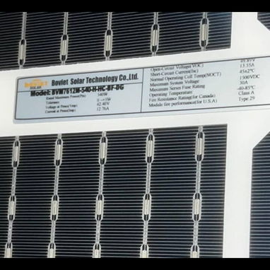 Panel Solar Bifacial Boviet 540 W ( Rebajado de precio) - 2/2