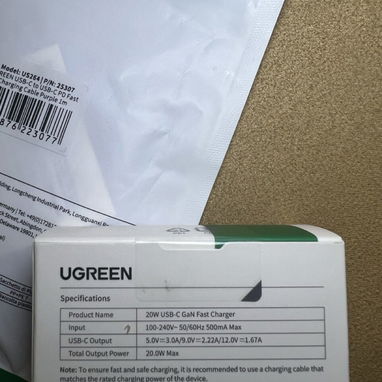 CARGADOR 20W GaN UGREEN ORIGINAL + CABLE C-C - 5/5