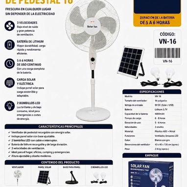 Ventilador recargable de mesa y de pie - Img 121719309