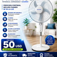 VENTILADOR DE PEDESTAL MILEXUS RECARGABLE (PREMIUM) 🔥 Máxima potencia y autonomía Con batería recargable, 3 velocidades - Img 55397677