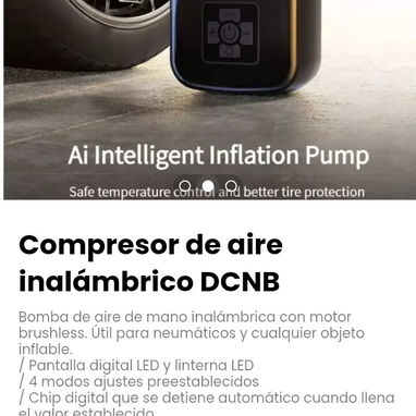 Compresor de aire inalámbrico DCNB. Bomba de aire de mano inalámbrica con motor brushless. - Img 116349063