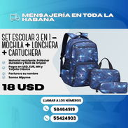 🎒 SET ESCOLAR 3 EN 1 – MOCHILA + LONCHERA + CARTUCHERA 💥 💲18 USD - Img 54798610