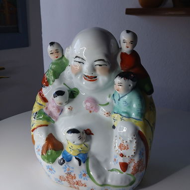 Juego de 3 Budas de porcelana china - Img 121319414