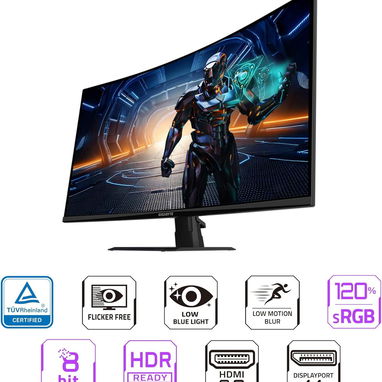 Monitor curvo VA de 31.5" GIGABYTE - GS32QCA - para juegos - QHD 2560x1440-180Hz - 1ms MPRT 52815418 - 2/10
