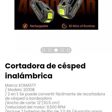 Cortadora de césped inalámbrica Marca: KOMASTY - Img 124620265