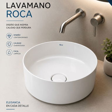 Muebles e y Espejo, lavamano e pedestal Roca, lavamano Aloa, Lavamano sobre Roca - 5/6