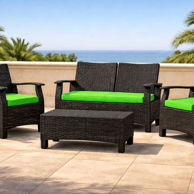 Set de Terraza   Medidas:  Sofá 2 plazas : 122 cm x 89cm Sofá 1 plaza : 65 cm x 89 cm - 2/3
