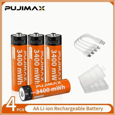 ⭐Par de Pilas Recargables TIPO C AAA 1100m y AA 3400mWh ⭐ Batería 9v 6F22 Recargable / Par 18650=15$ WhatsApp 53881002 - Img 87551537