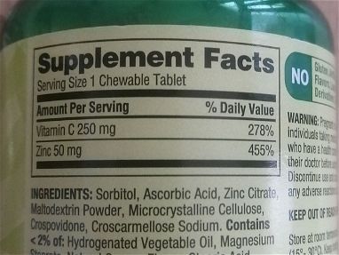 Zinc con vitamina C, 150 tab masticables - Img main-image