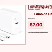 Cargador rápido GAR154 de 20 W con cable tipo C a Lightning VPT#-0075 - Img 55218952