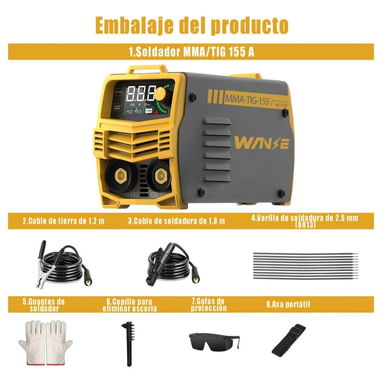 Soldadora Inverter WANE / WANSE 2 en 1 MMA + TIG* - Img 120075433