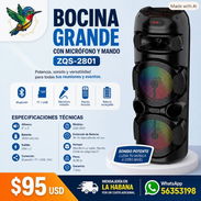 BOCINA GRANDE CON MICROFONO Y MANDO ZQS-2801 - Img 56968065