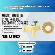 Mantel amarillo claro + Reloj decorativo de pared - Img 56022353