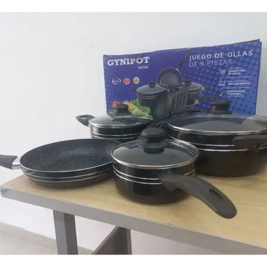 Juego de ollas de 9 piezas 🍳 Excelente calidad ⚡ Fácil de limpiar y cocinar gracias a su recubrimiento anti-adherente🚀 - 3/5