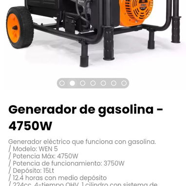 Generador de gasolina - 4750W. Modelo: WEN 5 - 2/7