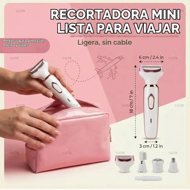 Maquina de afeitar portátil 4 en 1 para Mujeres y Recortadora de Bikini - 3/4