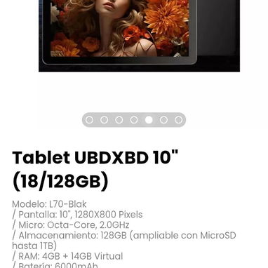 Tablet UBDXBD 10" (18/128GB). Incluye cable y cargador - Img 123266185