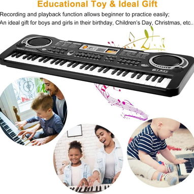 Pianola electrónica y micrófono para principiantes, niñas y niños. | 6 canciones de demostrac... | videojuegoshabana.com - Img 122911443