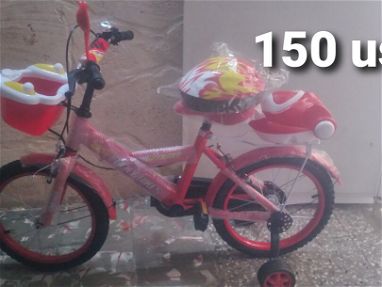 Bici de niño regalo especial x fin de curso para el verano cn 2 ruedas los lados, 16 cn todos los accesorios - Img main-image-45984479