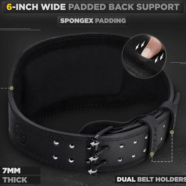 ✔️faja para gym RDX Cinturón de levantamiento de pesas, gimnasio y fitness talla M(23-30) - Img 123398584