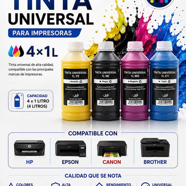 TINTA UNIVERSAL PARA IMPRESORAS 4×1L 🖨️🏠 75 USD - 2/3